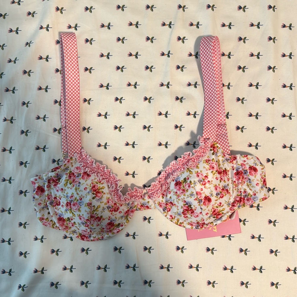 Strawberry Milk Mob Young Love Bikini Top Size Small